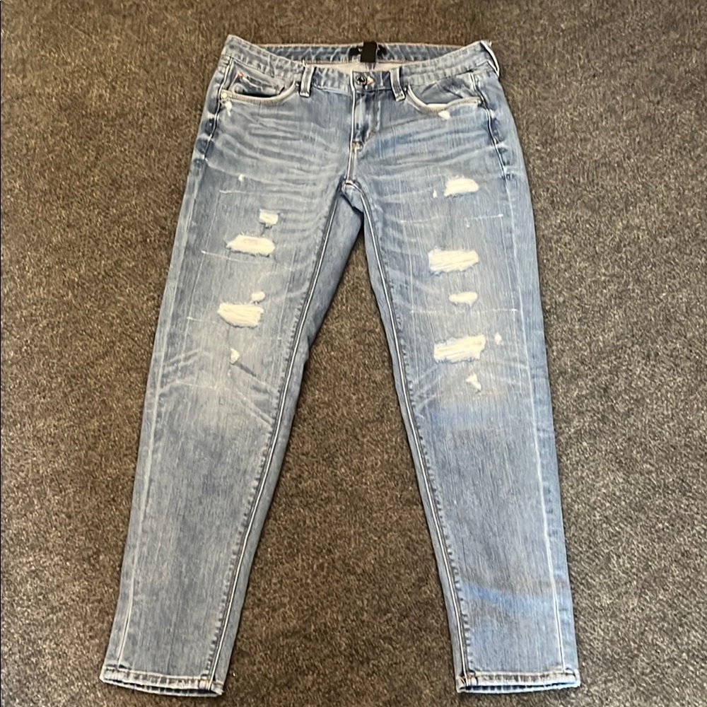 White House Black Market Light Blue Distressed Skinny Jeans